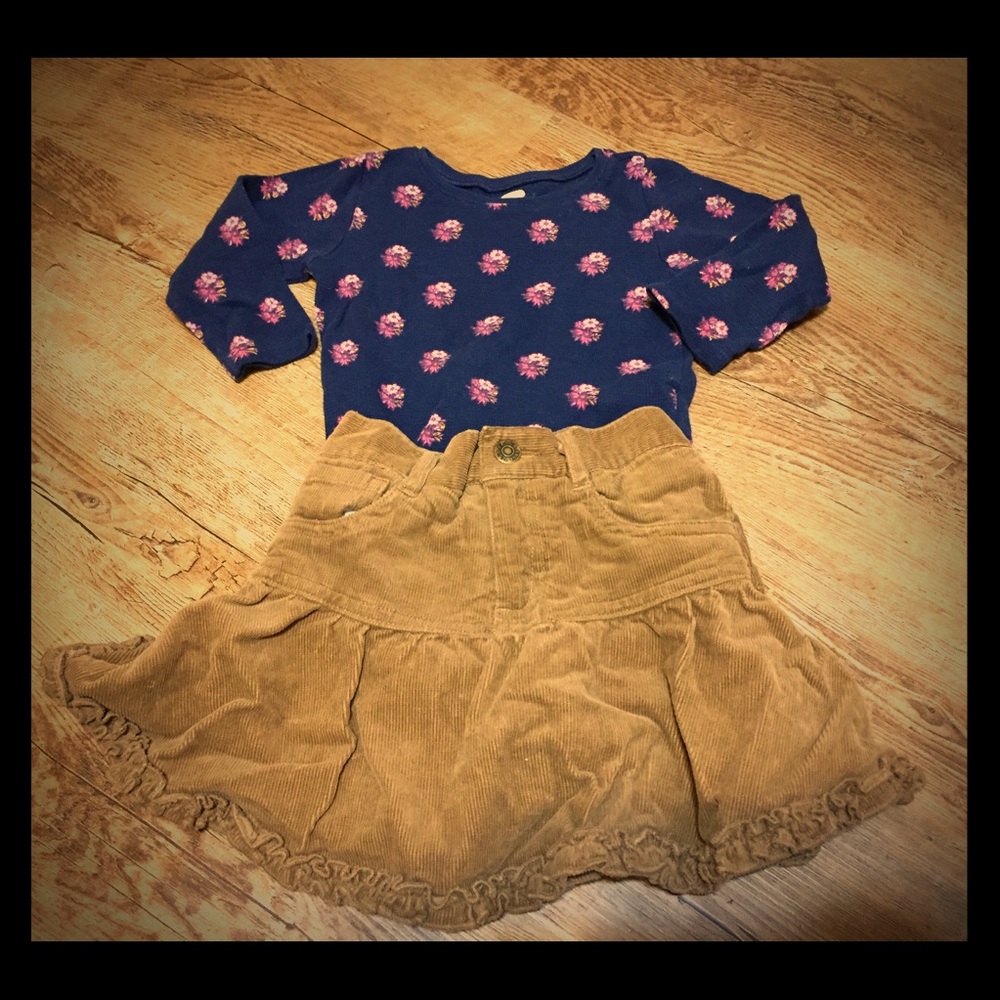 Girls corduroy skirt set